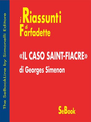 cover image of Il Caso Saint-Fiacre di Georges Simenon - RIASSUNTO